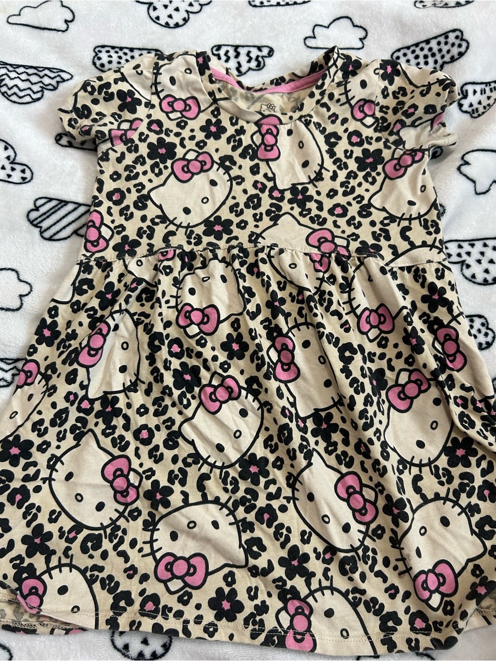 Hello Kitty Black and Pink Leopard Print Top